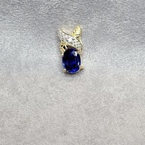 14K Yellow Gold Kyanite & Diamond Pendant